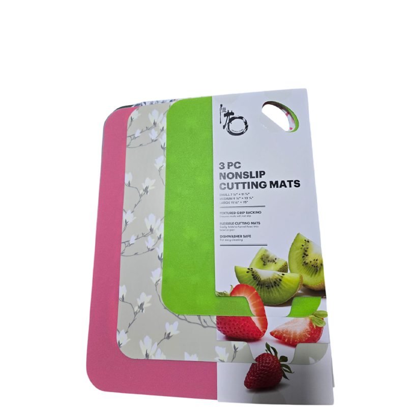 3-Plastic Colored Non Slip Cutting Mats set.