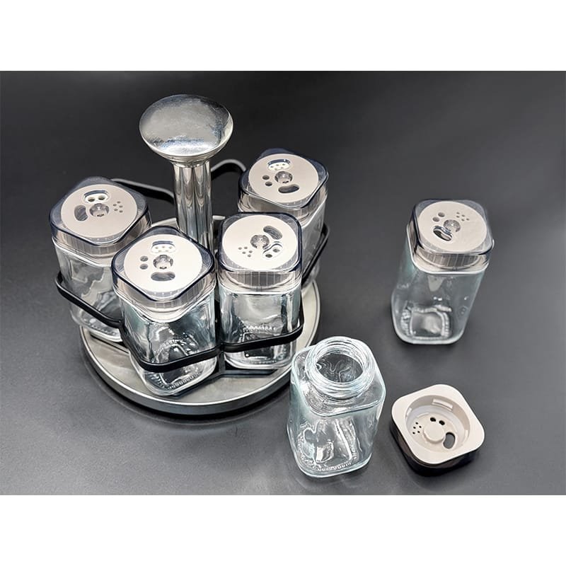 360° Rotating Spice Storage Rack 6-Piece Set.