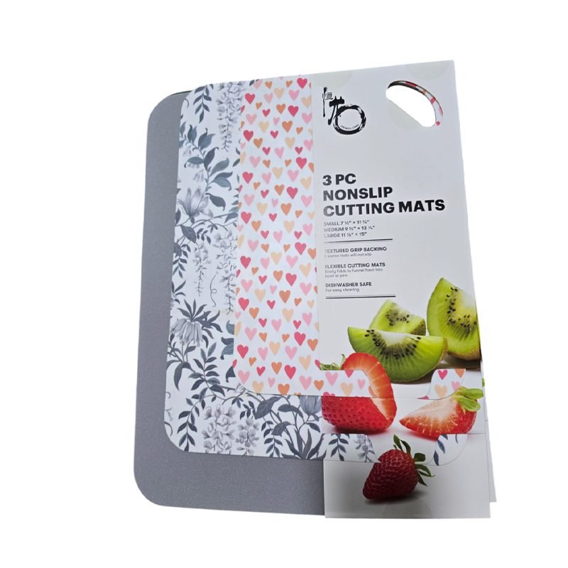 3-Plastic Colored Non Slip Cutting Mats set.