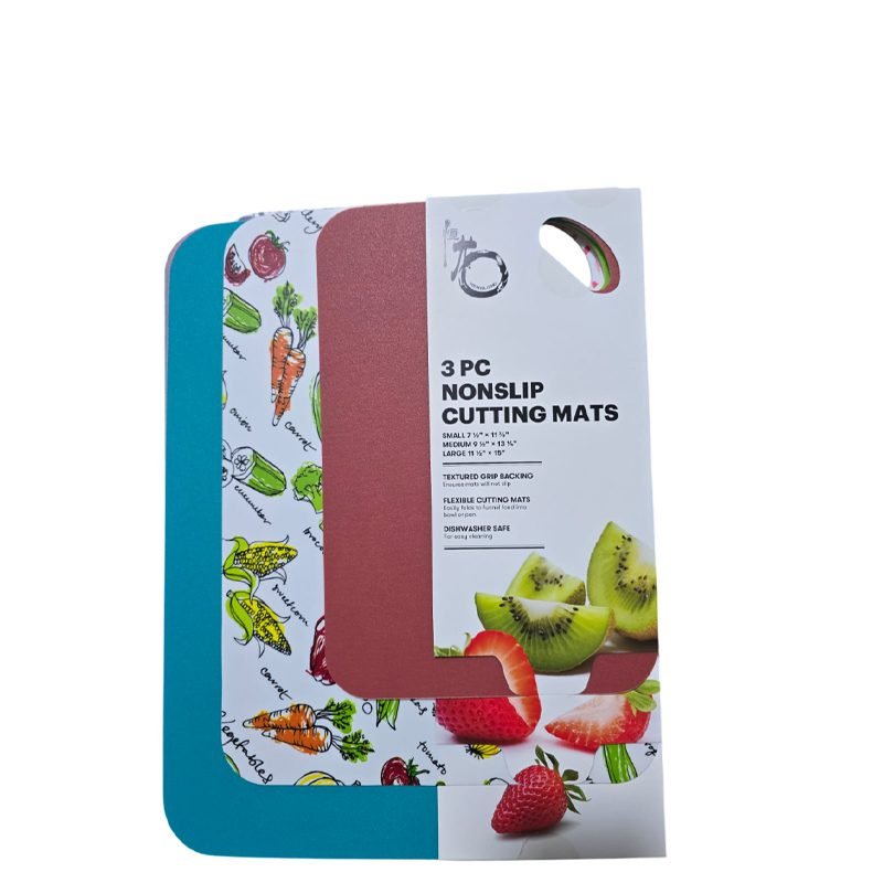3-Plastic Colored Non Slip Cutting Mats set.