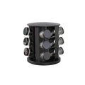 360° Black Rotating 12-Tier Spice Storage Rack Set.