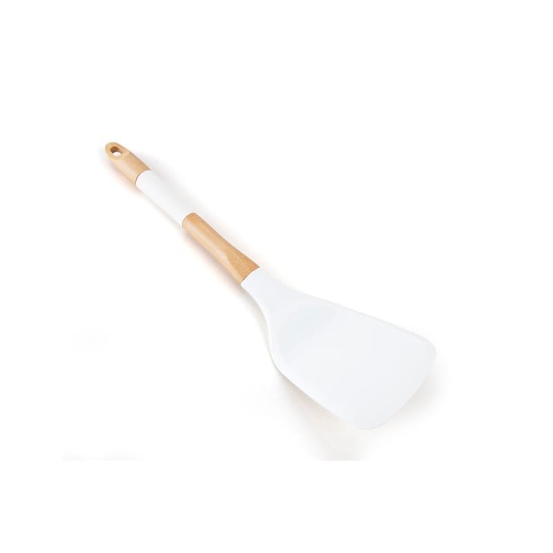 Heat-Resistant Silicone & wood Nonstick Cooking Pasta Serving Spoon.