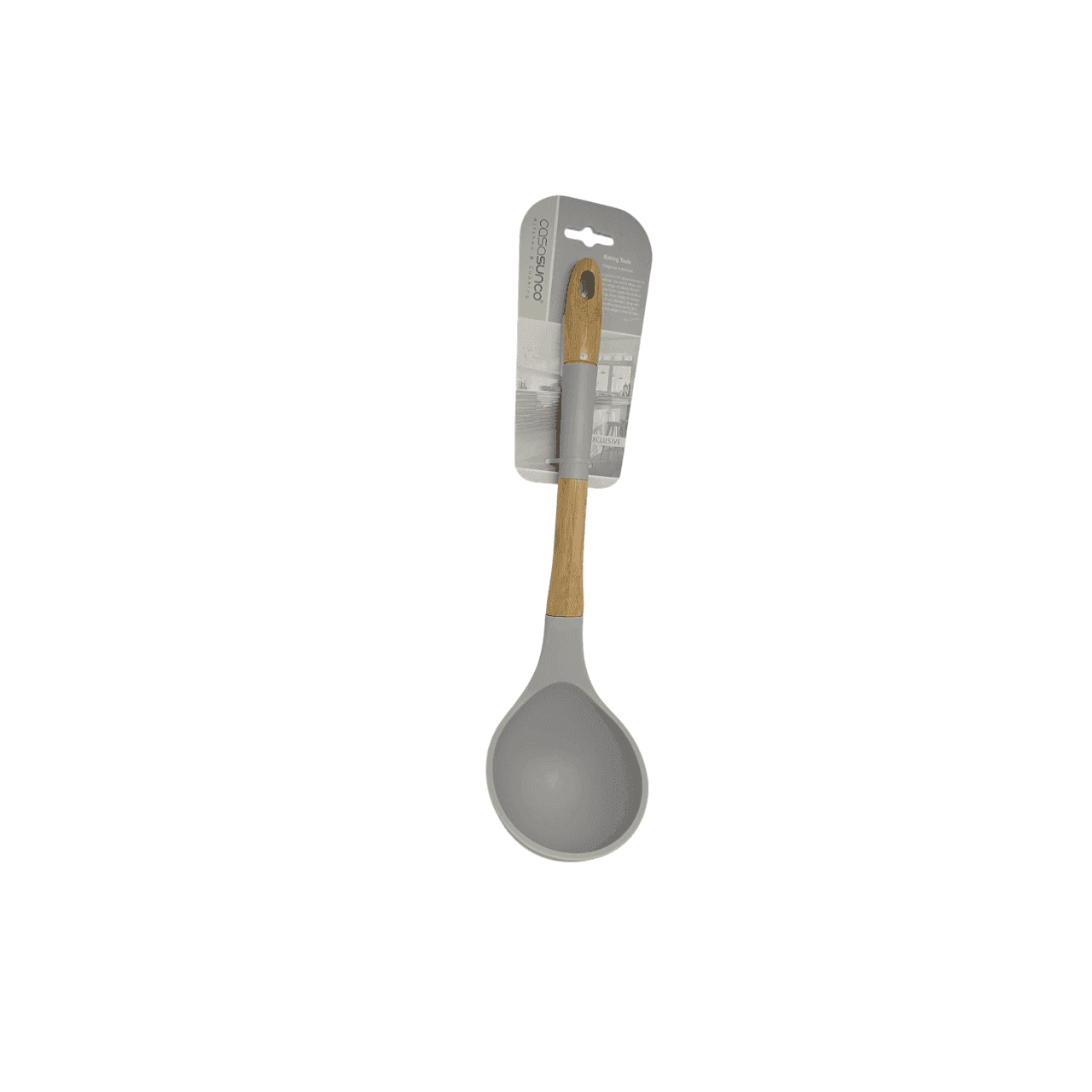 Heat-Resistant Silicone & wood Nonstick Cooking soup Spoon.
