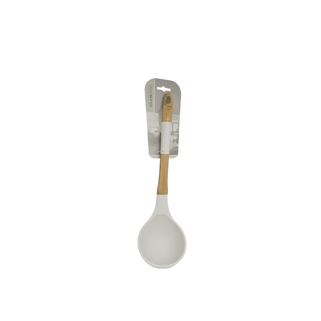 Heat-Resistant Silicone & wood Nonstick Cooking soup Spoon.