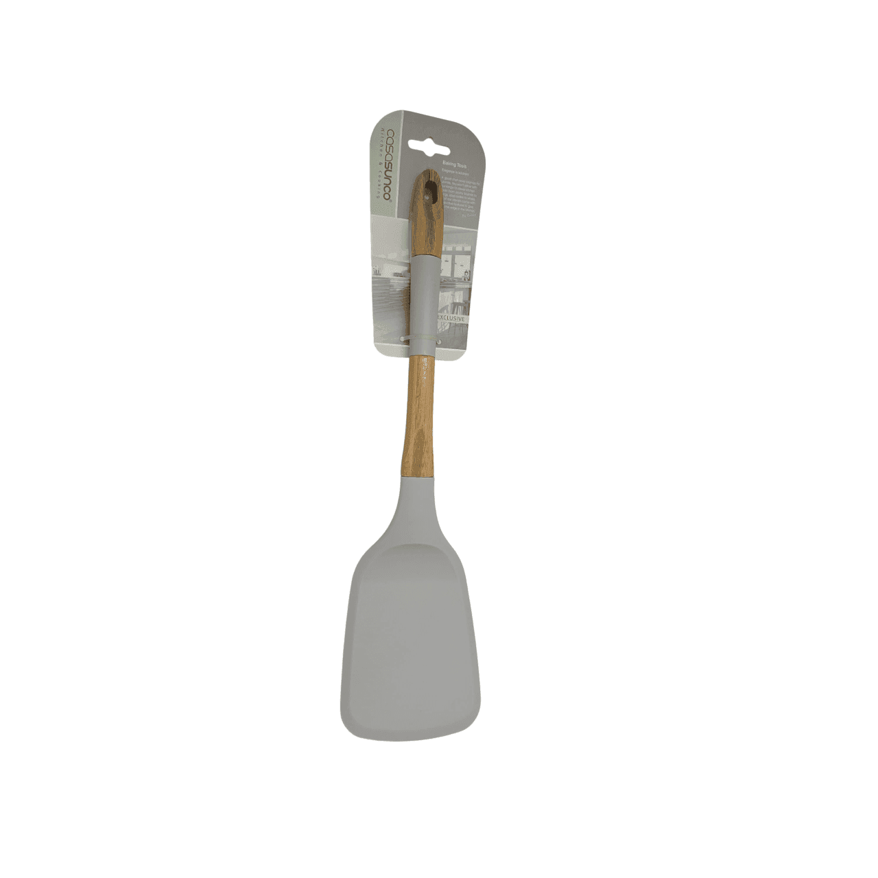 Heat-Resistant Silicone & wood Nonstick Cooking Pasta Serving Spoon.