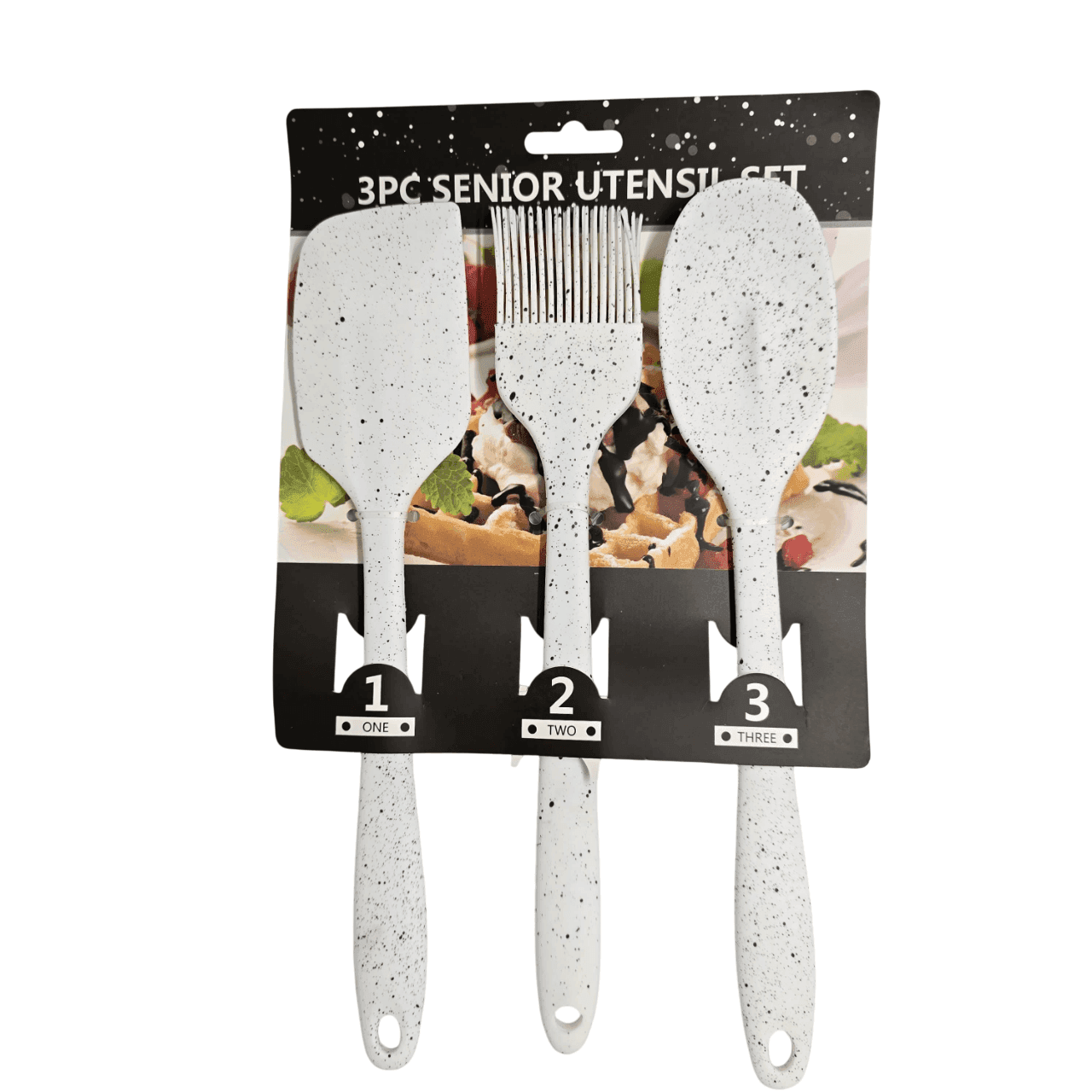 Premium Heat-Resistant Silicone Nonstick Cooking Utensils set (Spatula-Brush-Spoon).