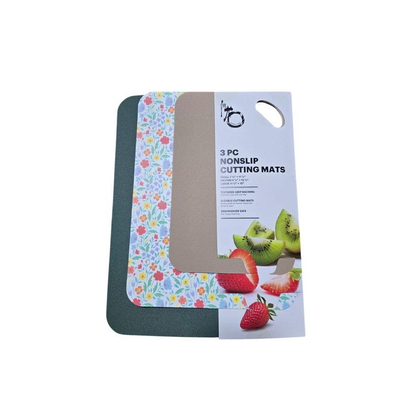 3-Plastic Colored Non Slip Cutting Mats set.