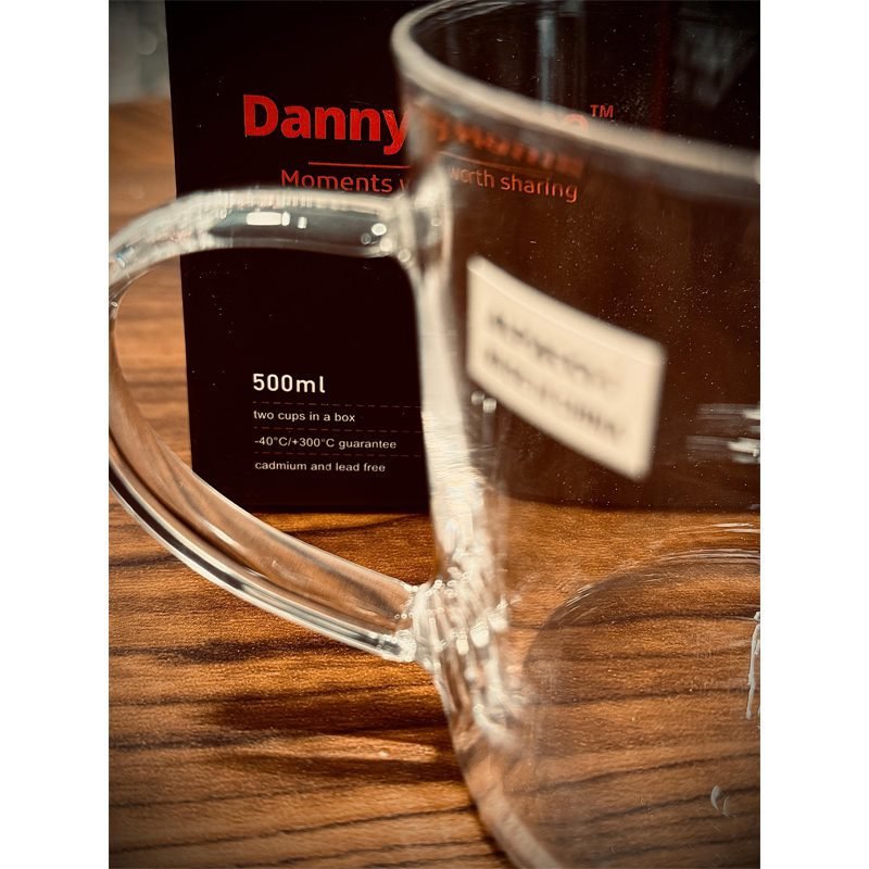 2-Piece Borosilicate Glass Mug Set – 500 ml Each, Cadmium & Lead-Free, Gift Boxed