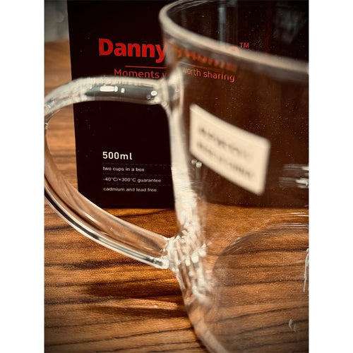 2-Piece Borosilicate Glass Mug Set – 500 ml Each, Cadmium & Lead-Free, Gift Boxed