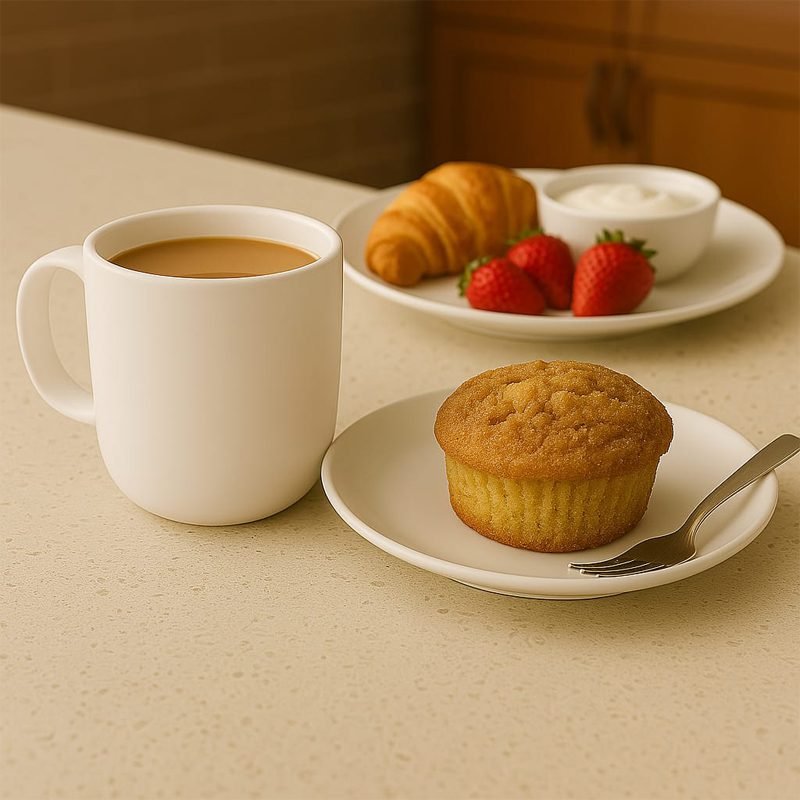 A high-quality porcelain mug with an elegant and modern design.