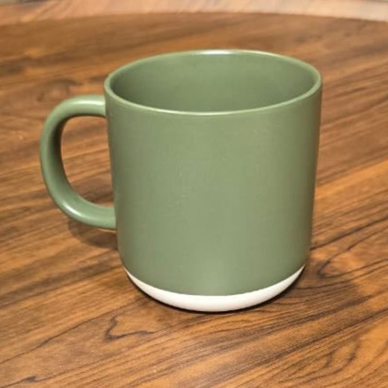 A high-quality porcelain mug with an elegant and modern design.