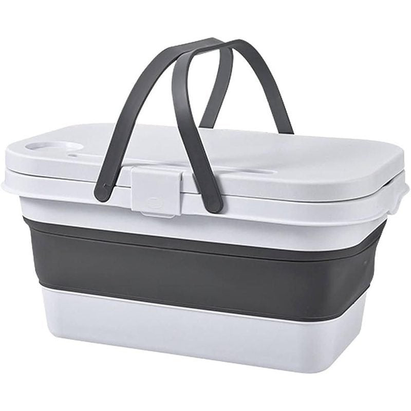 Foldable silicone travel box with plastic lid 48 * 29 * 24 cm