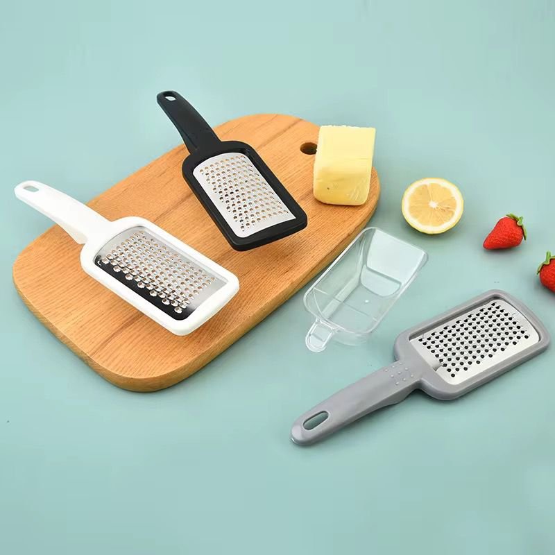 Vegetable and Cheese Grater with Ergonomic Handle and Built-in Storage Drawer