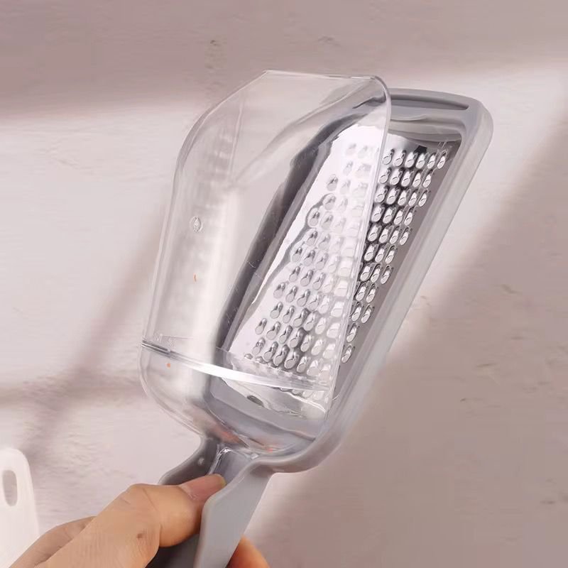 Vegetable and Cheese Grater with Ergonomic Handle and Built-in Storage Drawer