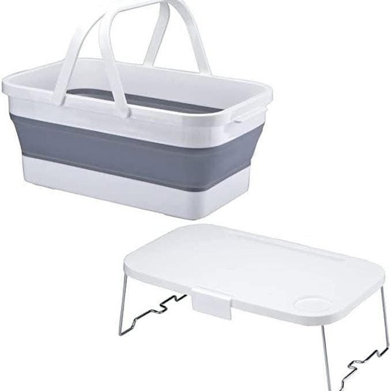Foldable silicone travel box with plastic lid 48 * 29 * 24 cm