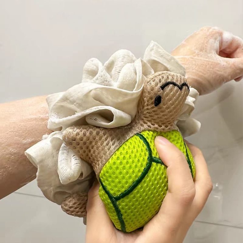 Turtle Double-Sided Bath Sponge for Kids and Adults.