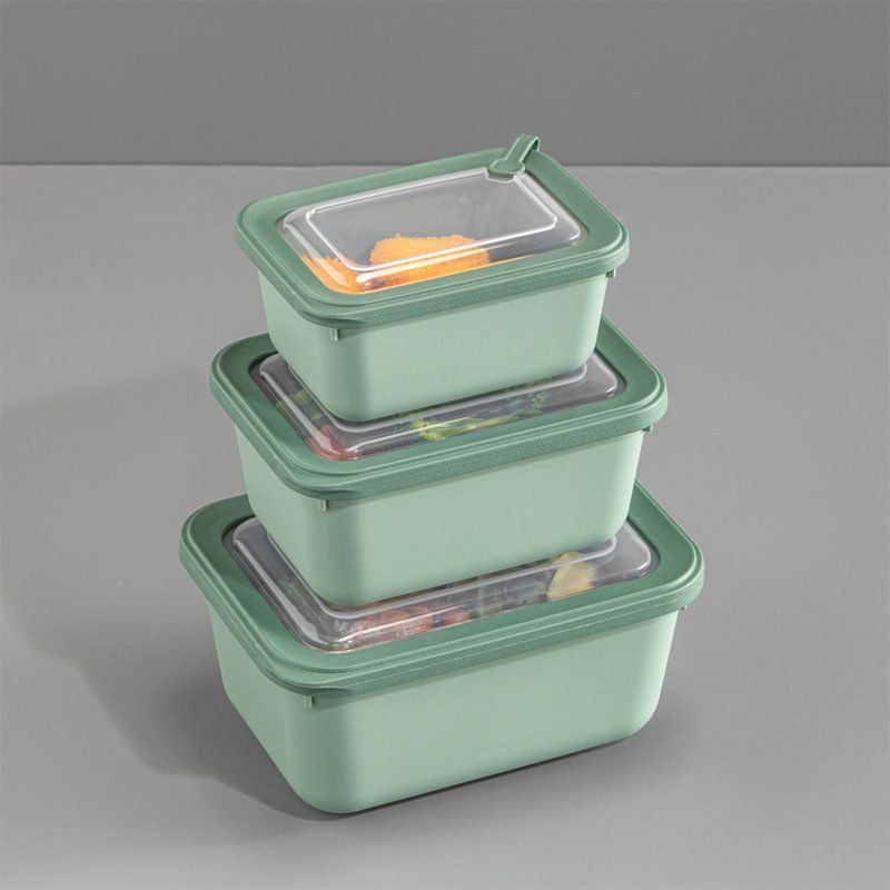 Rectangular Plain 3-Piece Plastic Microwave Cans Set