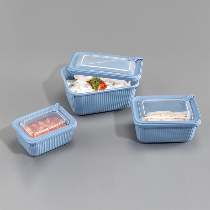 Rectangular Microwave & Food Storage Container Set – 3 Pieces
