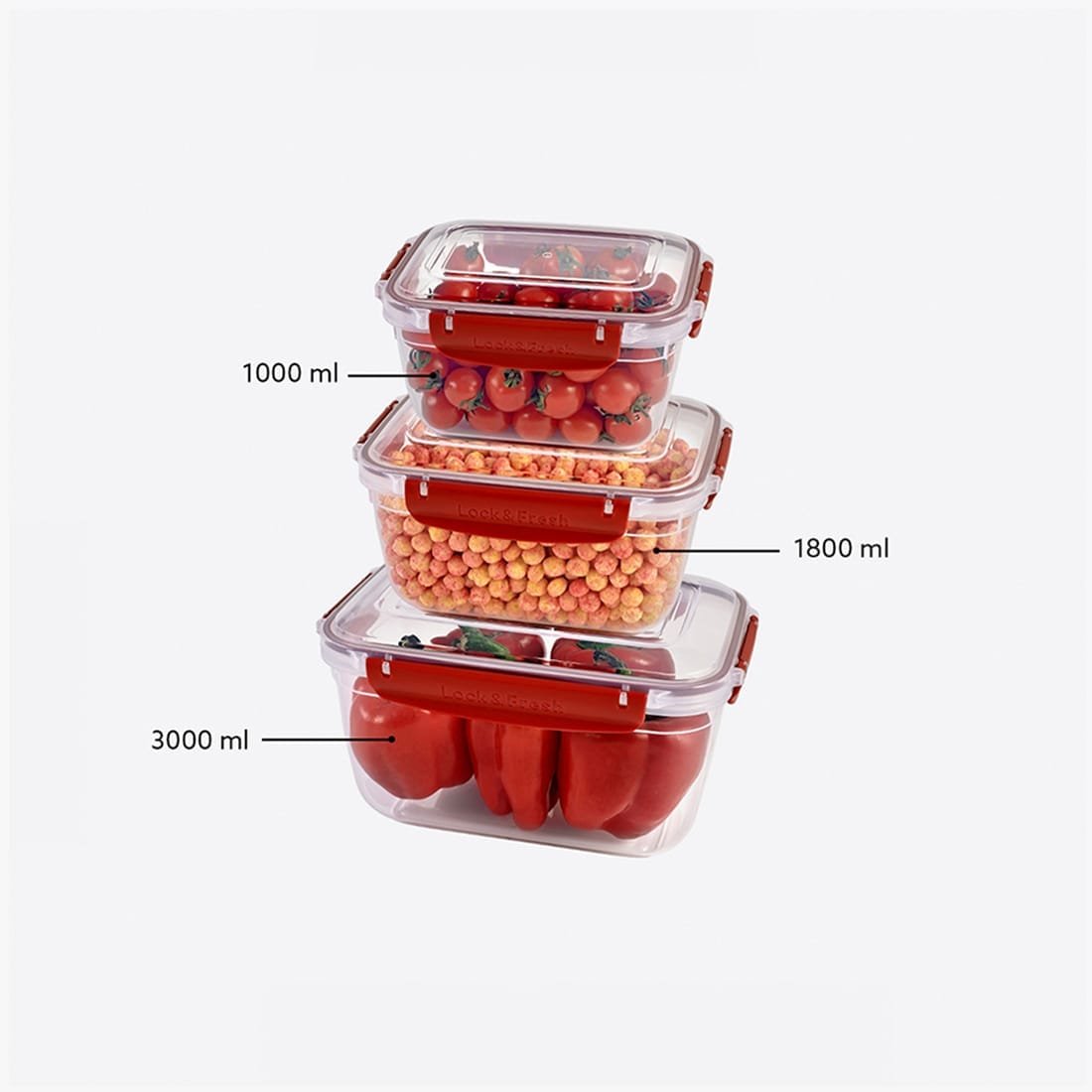 Rectangular 3-Piece Plastic Cans Set