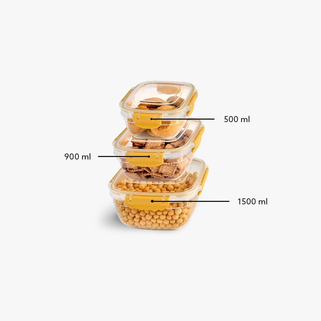 Squared 3-Piece Plastic Cans Set
