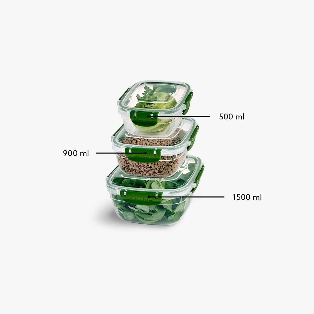 Squared 3-Piece Plastic Cans Set