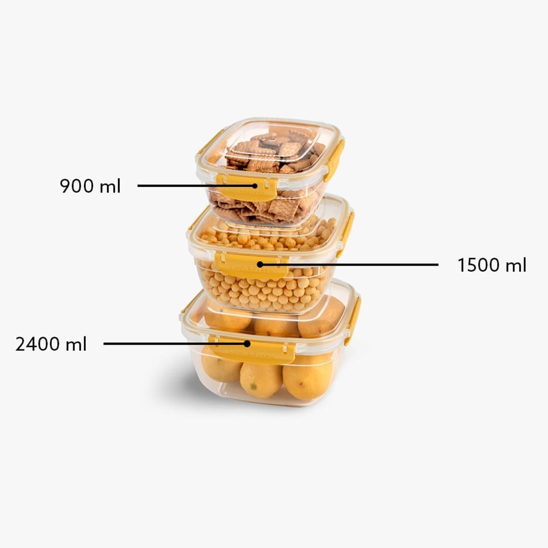 Squared 3-Piece Food Storage Container Set
