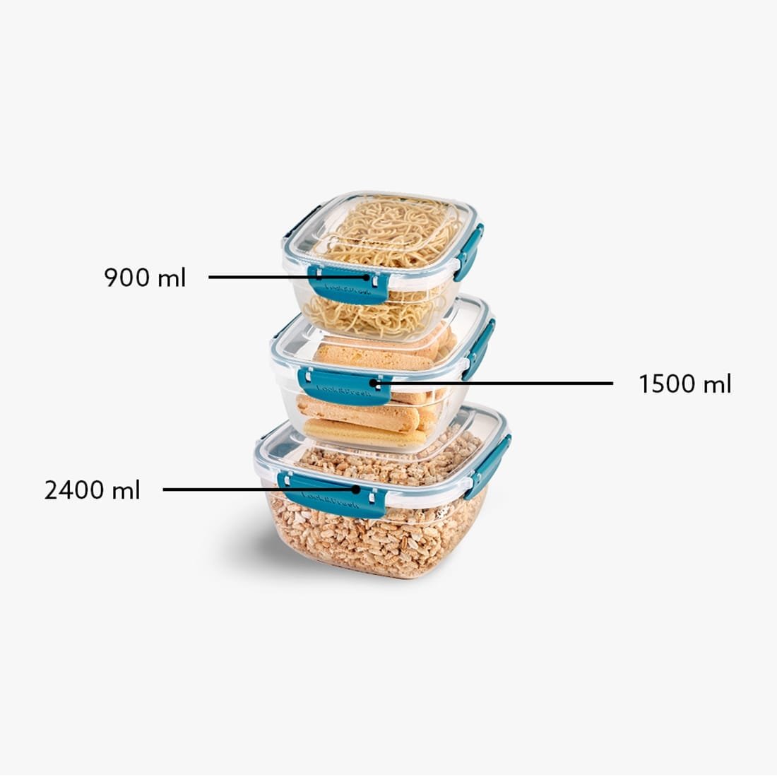 Squared 3-Piece Food Storage Container Set