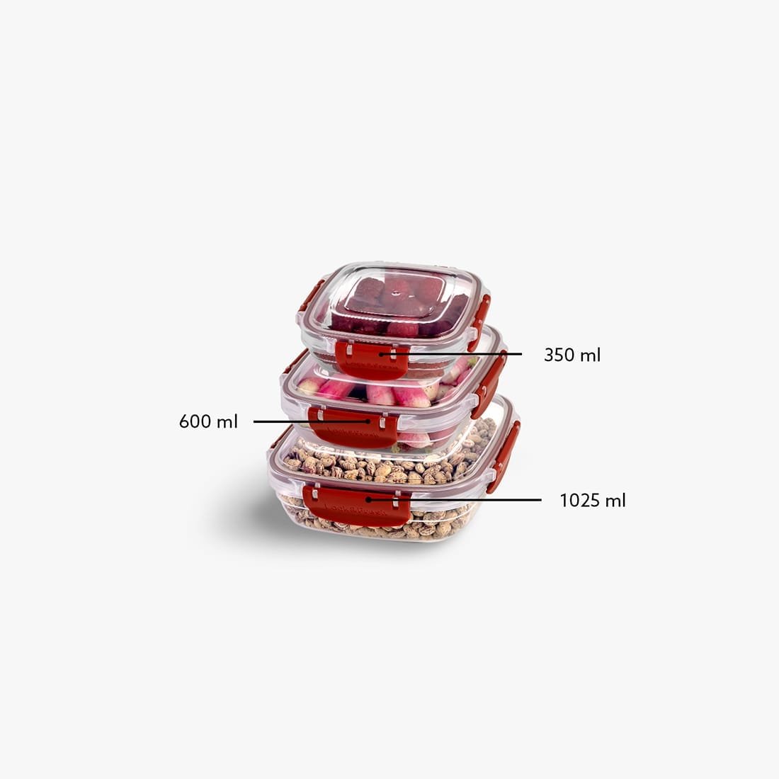 Squared 3-Piece Plastic Cans Set