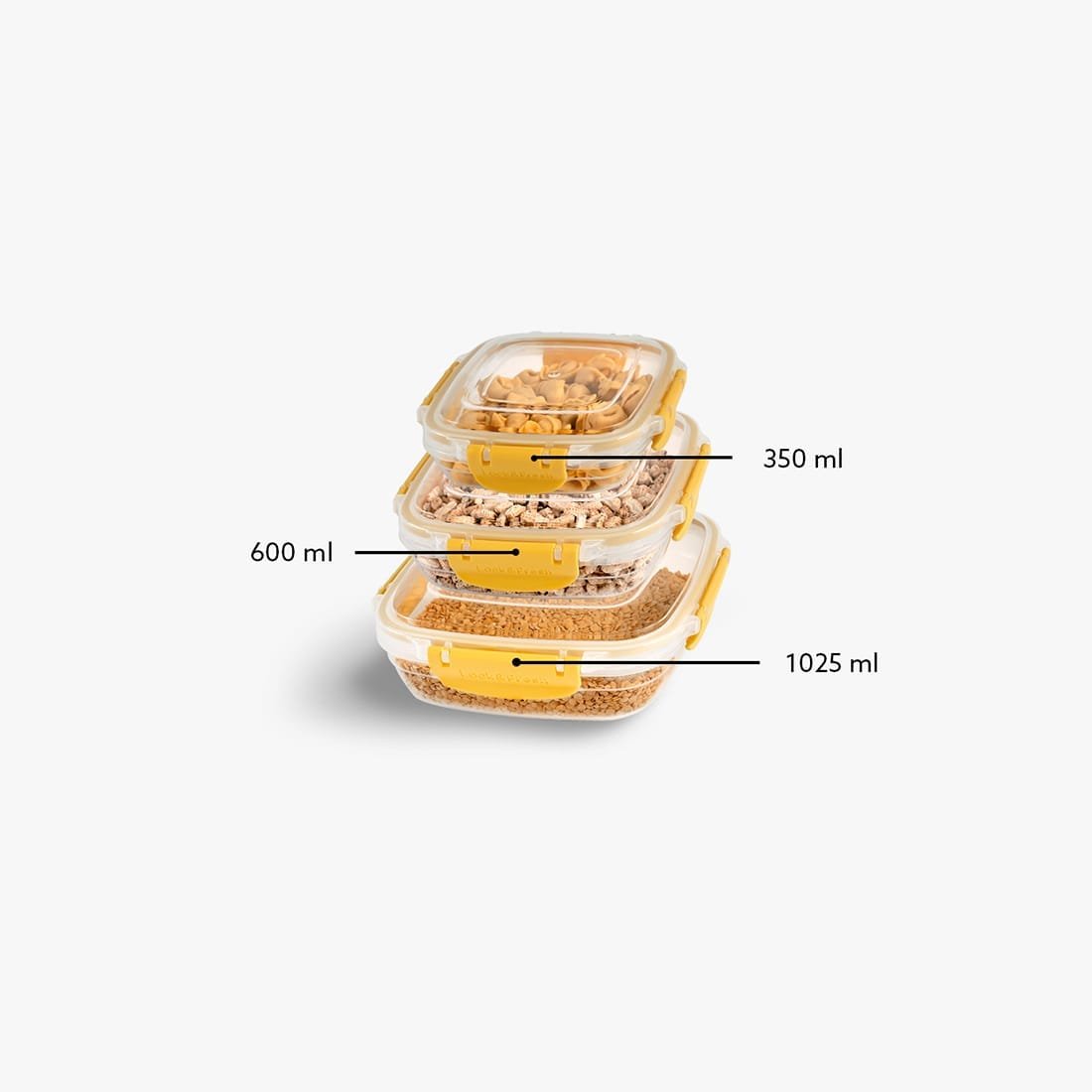 Squared 3-Piece Plastic Cans Set