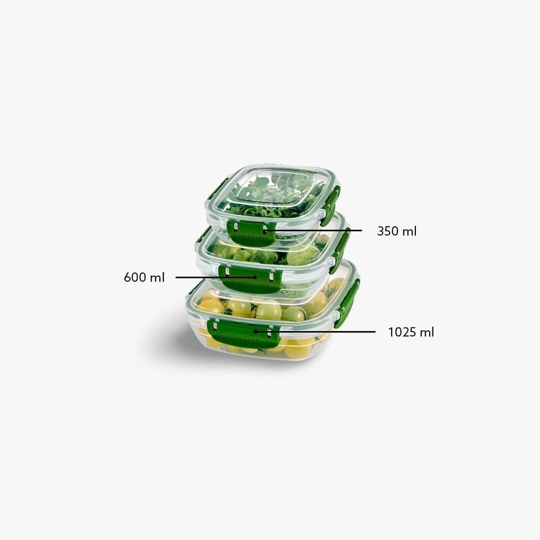 Squared 3-Piece Plastic Cans Set