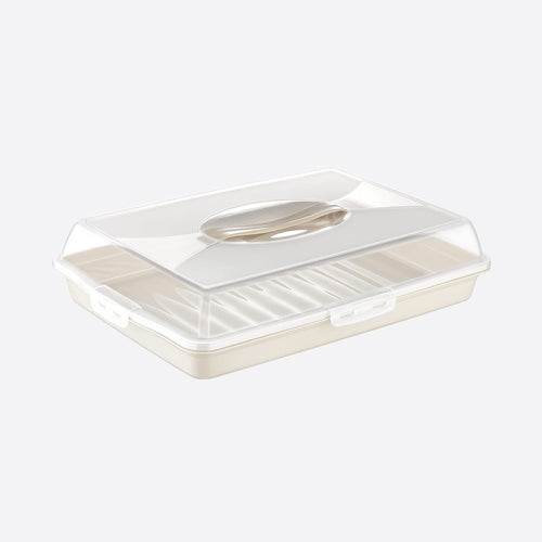 Plastic Rectangular Cake Container with Airtight Lid