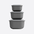 Food Storage Container Set with Snap Lids – 3 Pieces (600ml, 1100ml & 1800ml)