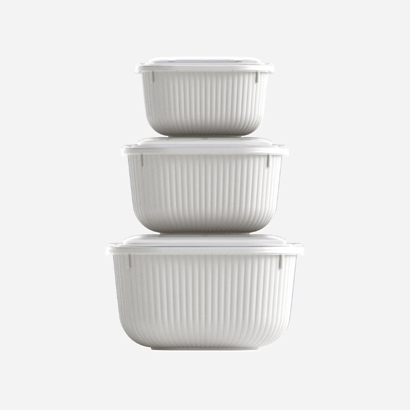 Food Storage Container Set with Snap Lids – 3 Pieces (600ml, 1100ml & 1800ml)
