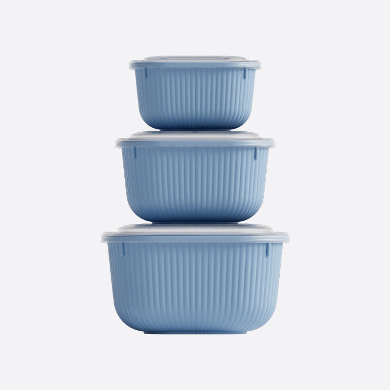 Food Storage Container Set with Snap Lids – 3 Pieces (600ml, 1100ml & 1800ml)