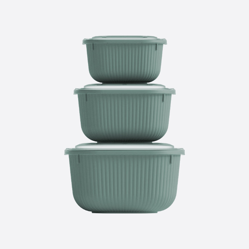3-piece food container set for refrigerator and kitchen organization