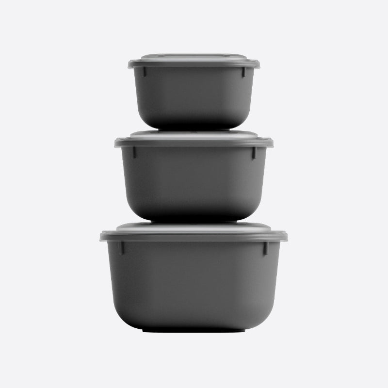 Food Storage Container Set with Snap Lids – 3 Pieces (600ml, 1100ml & 1800ml)