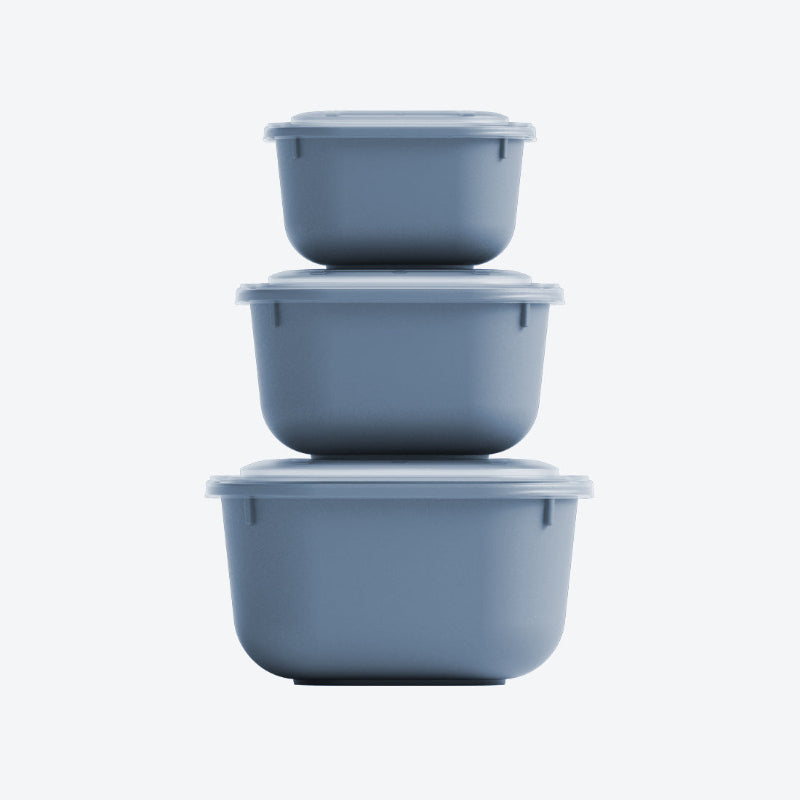 Food Storage Container Set with Snap Lids – 3 Pieces (600ml, 1100ml & 1800ml)