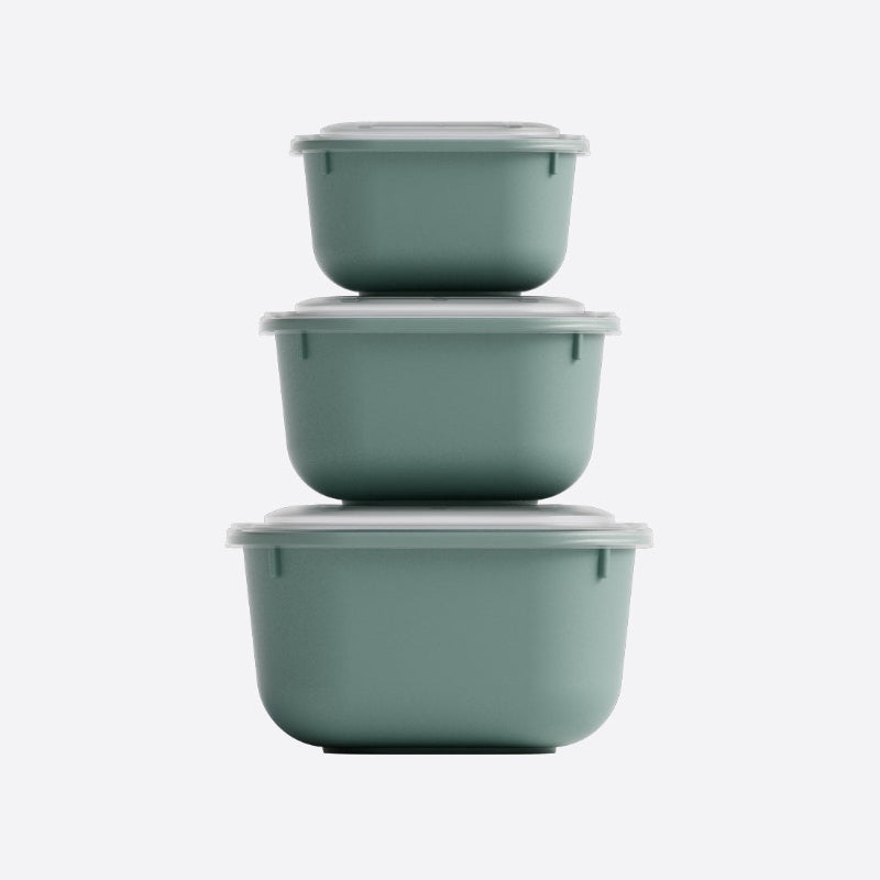Food Storage Container Set with Snap Lids – 3 Pieces (600ml, 1100ml & 1800ml)