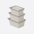Rectangular Plain 3-Piece Plastic Microwave Cans Set