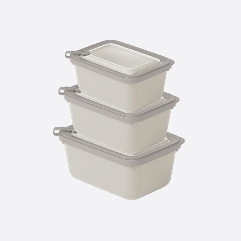 Rectangular Plain 3-Piece Plastic Microwave Cans Set