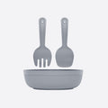 Round Salad Bowl with Cutlery.