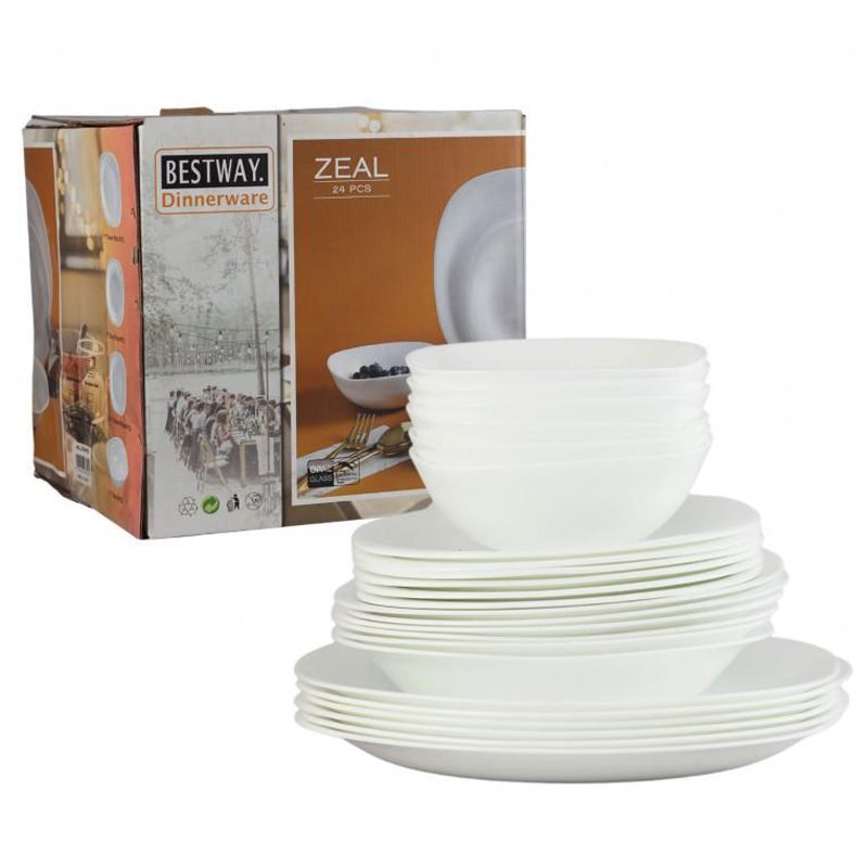 Arcopal White 24-Piece Dinner Set