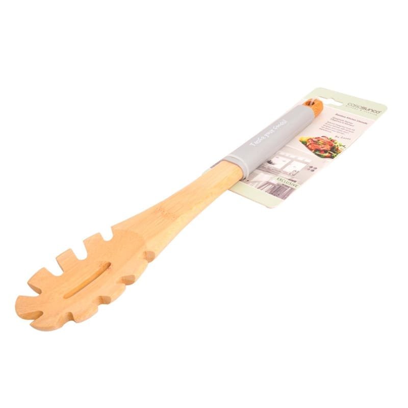 Wooden Pasta Fork Serving Spoon with Silicone Ornament.