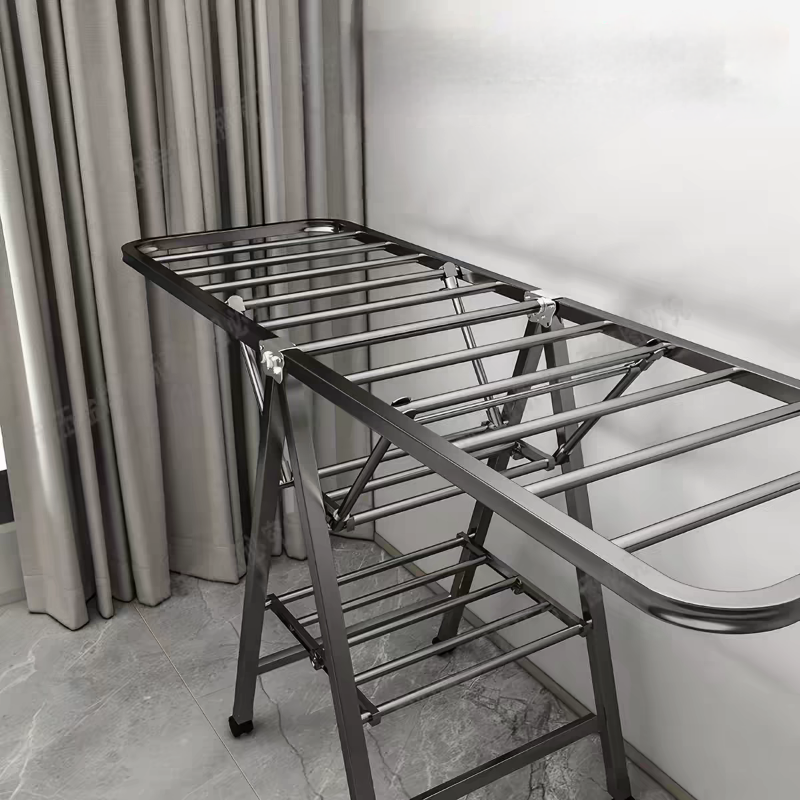 Advanced Metal Clothes Drying Rack (3 Tiers) - Foldable and Heavy-Duty.