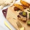 Wooden Cutting Board With Silicone Edge.