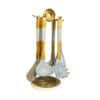 Silicone Utensils Set 6 Pieces + Stainless Steel * Wood Holder.