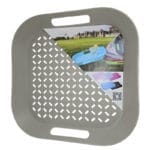 Plastic Non-Slip Squared tray With Edges And Handles Size 34.