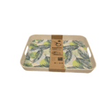 Bamboo rectangular tray With Edges & Handles.