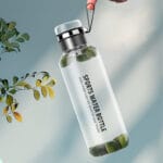 1000ml Glass Transparent Custom Design Water Bottle with Filter