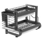 Black Metal Multi Function Dish Rack (56*34*28 CM)